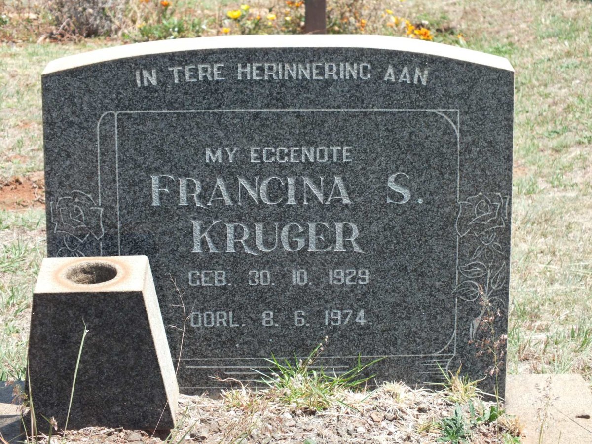 KRUGER Francina S. 1929-1974