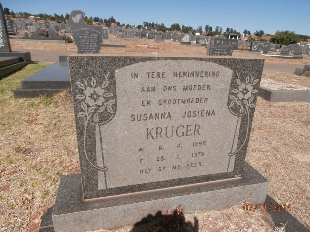 KRUGER Susanna Josiena 1898-1979
