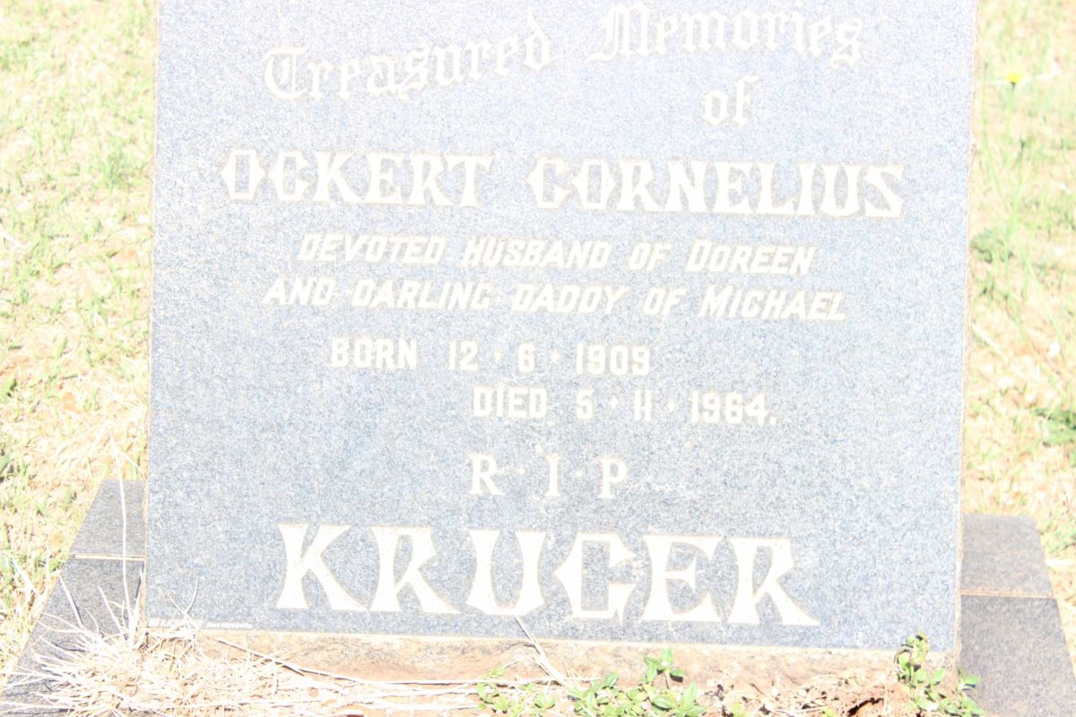 KRUGER Ockert Cornelius 1909-1964