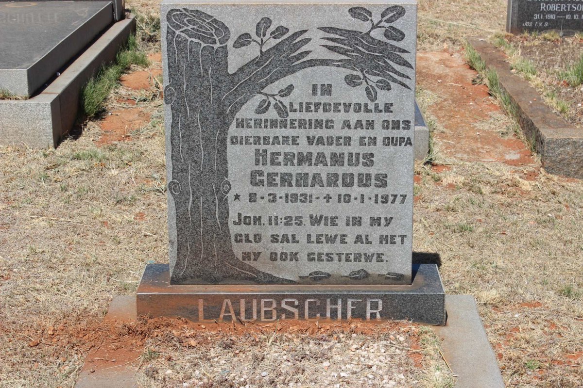 LAUBSCHER Hermanus Gerhardus 1931-1977