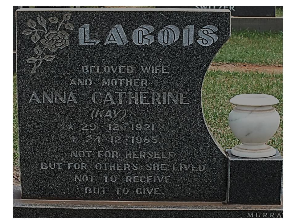 LAGOIS Anna Catherine 1921-1985