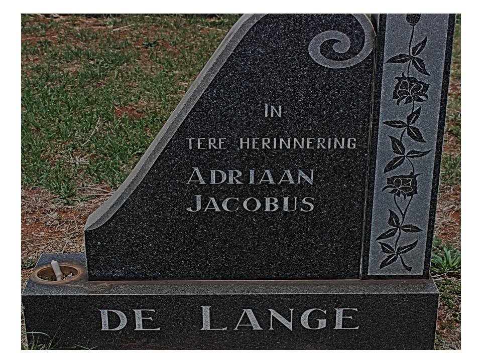 LANGE Adriaan Jacobus, de