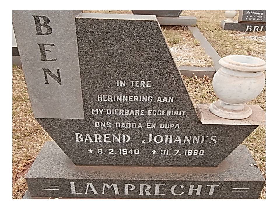 LAMPRECHT Barend Johannes 1940-1990