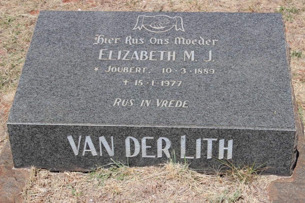 LITH Elizabeth M.J., van der nee JOUBERT 1889-1977