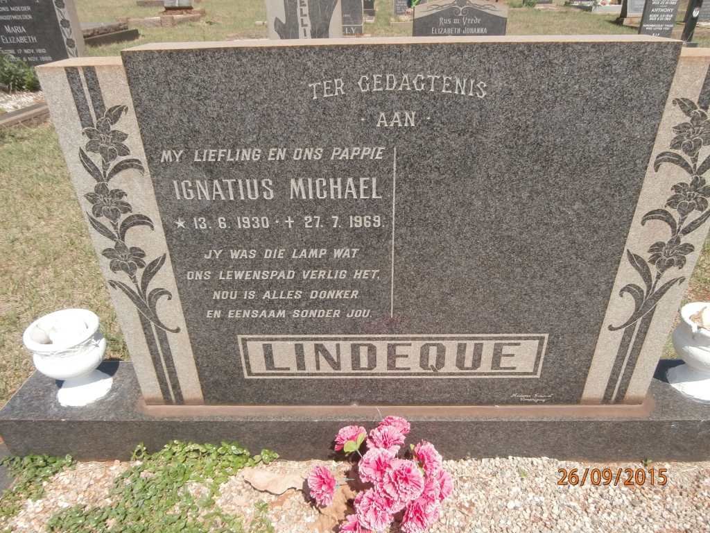 LINDEQUE Ignatius Michael 1930-1969