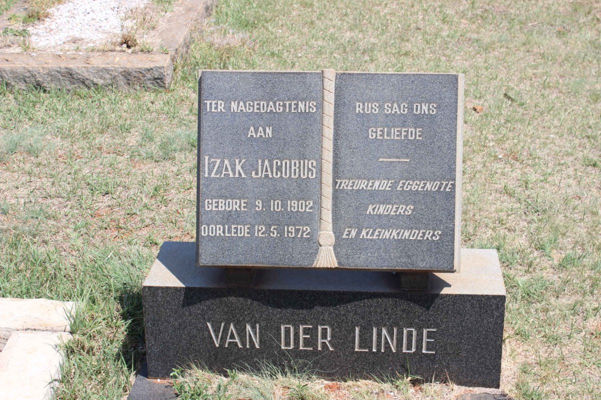 LINDE Izak Jacobus, van der 1902-1972