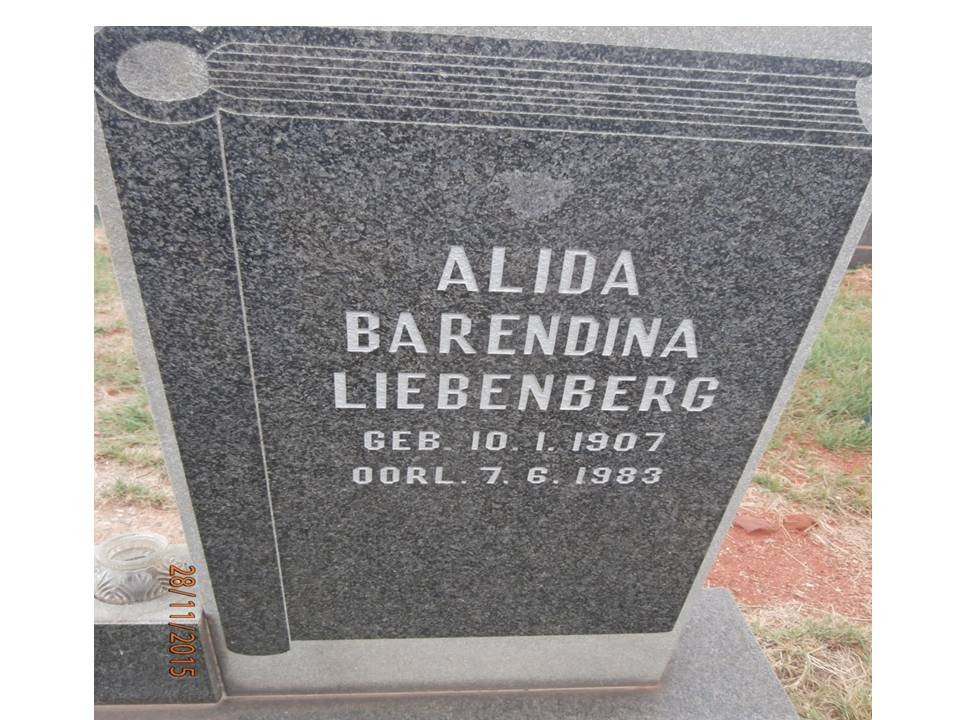 LIEBENBERG Alida Barendina 1907-1983