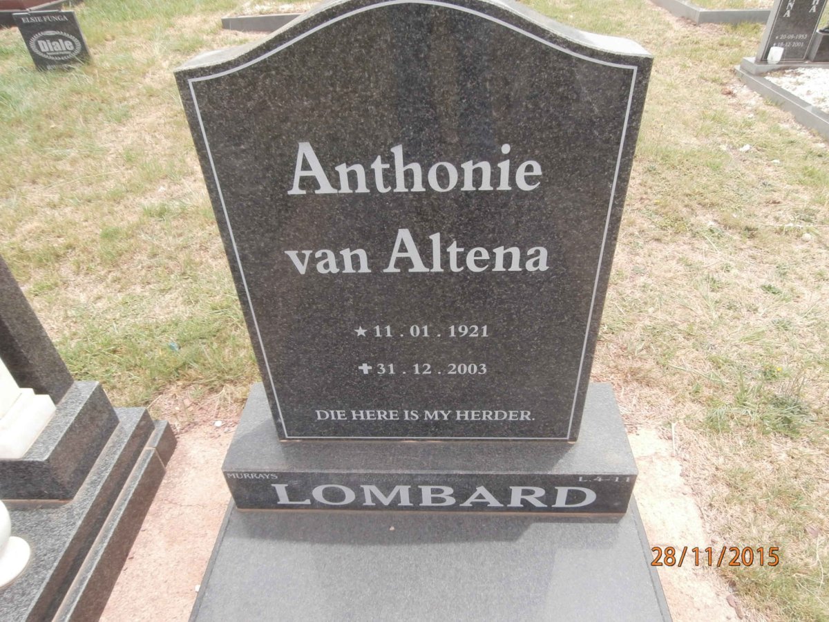 LOMBARD Anthonie van Altena 1921-2003