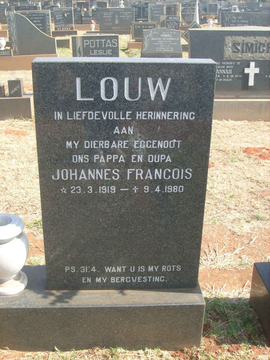 LOUW Johannes Francois 1919-1980