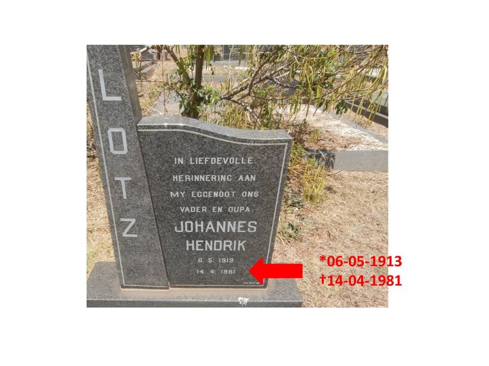 LOTZ Johannes Hendrik 1913-1981