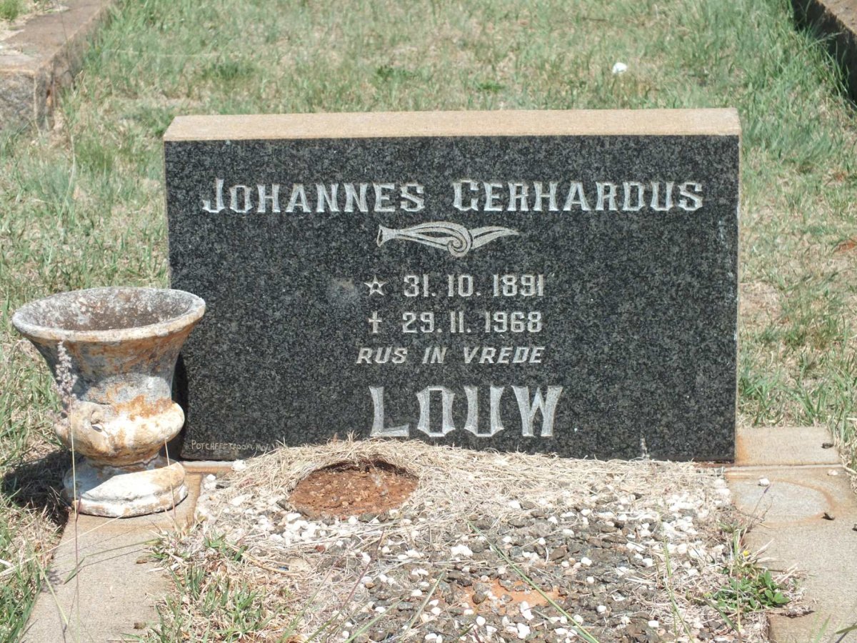 LOUW Johannes Gerhardus 1891-1968