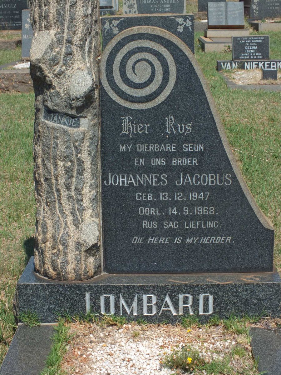 LOMBARD Johannes Jacobus 1947-1968