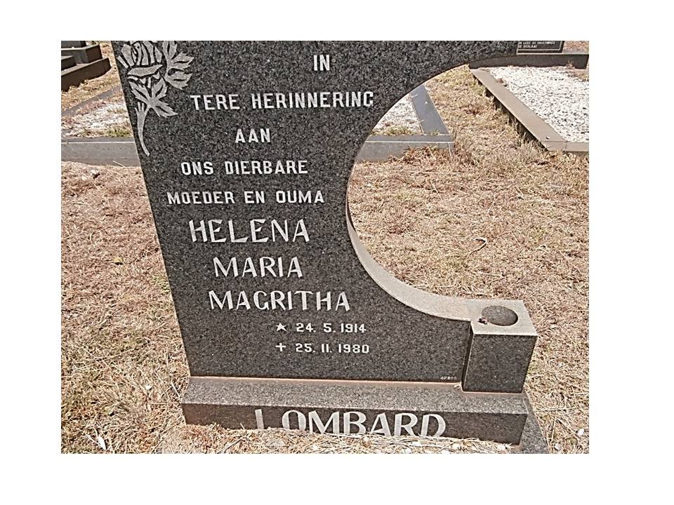 LOMBARD Helena Maria Magritha 1914-1980