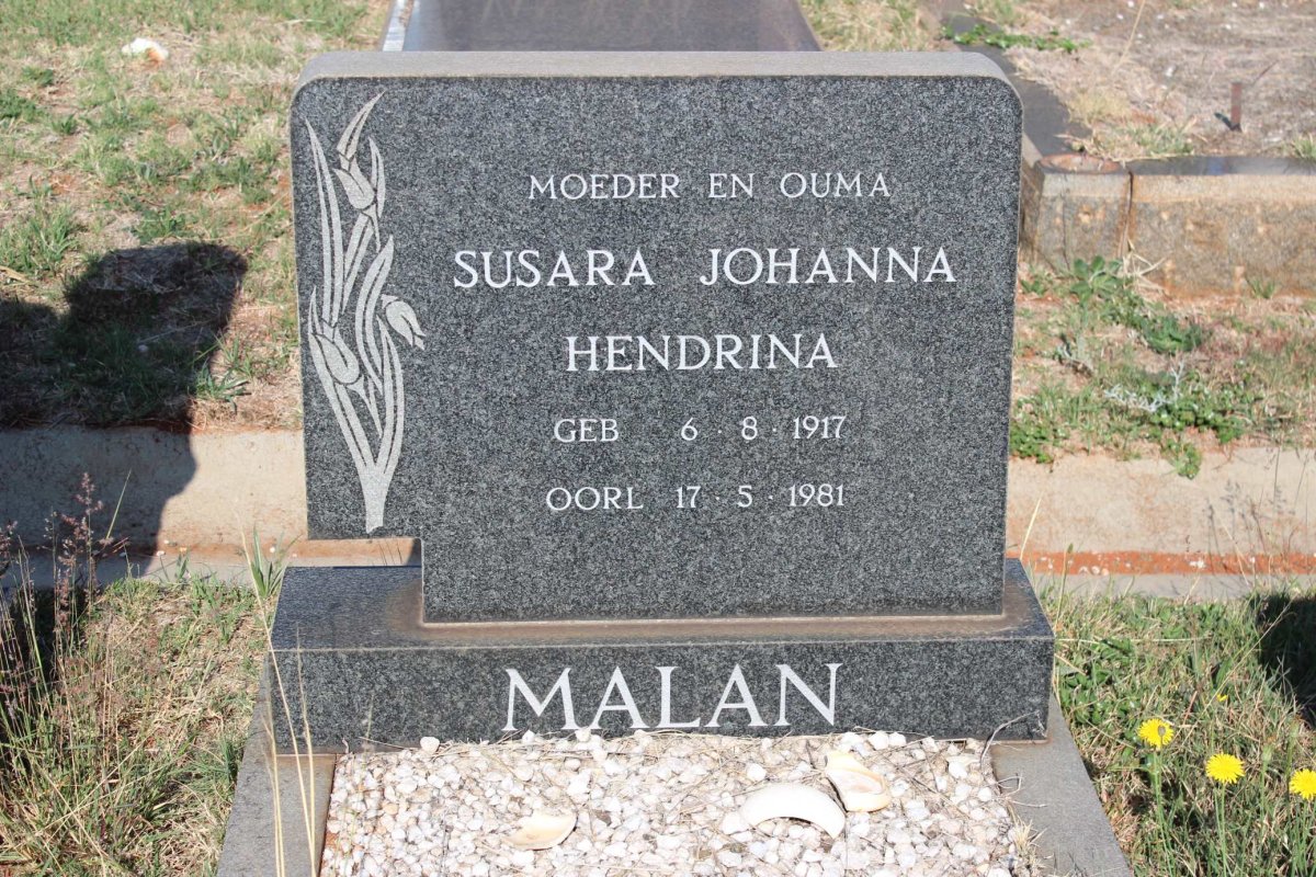 MALAN Susara Johanna Hendrina 1917-1981