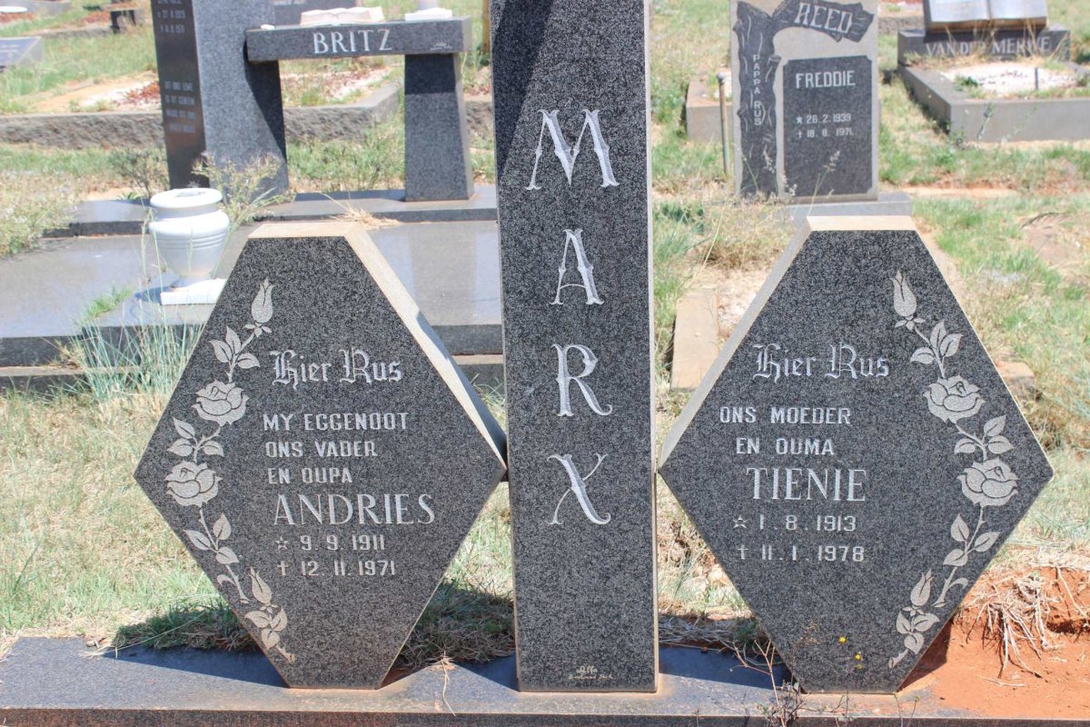 MARX Andries 1911-1971 &amp; Tienie 1913-1978