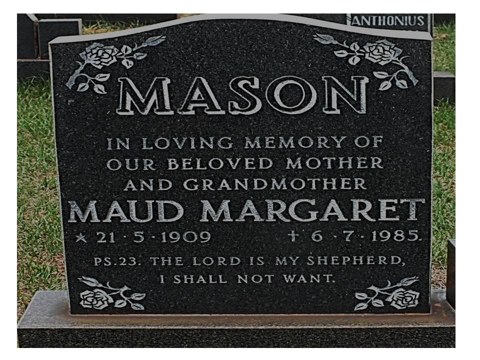 MASON Maud Margaret 1909-1985