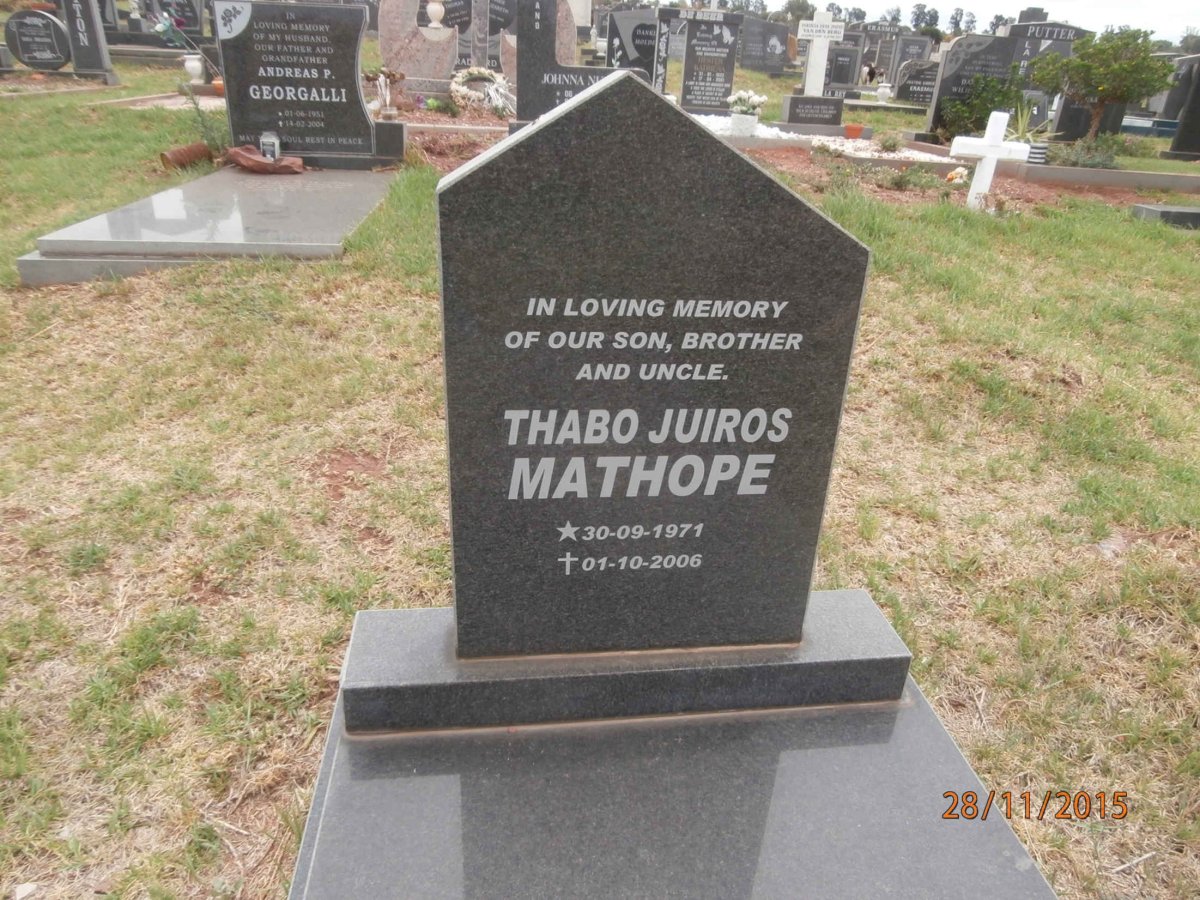 MATHOPE Thabo Juiros 1971-2006