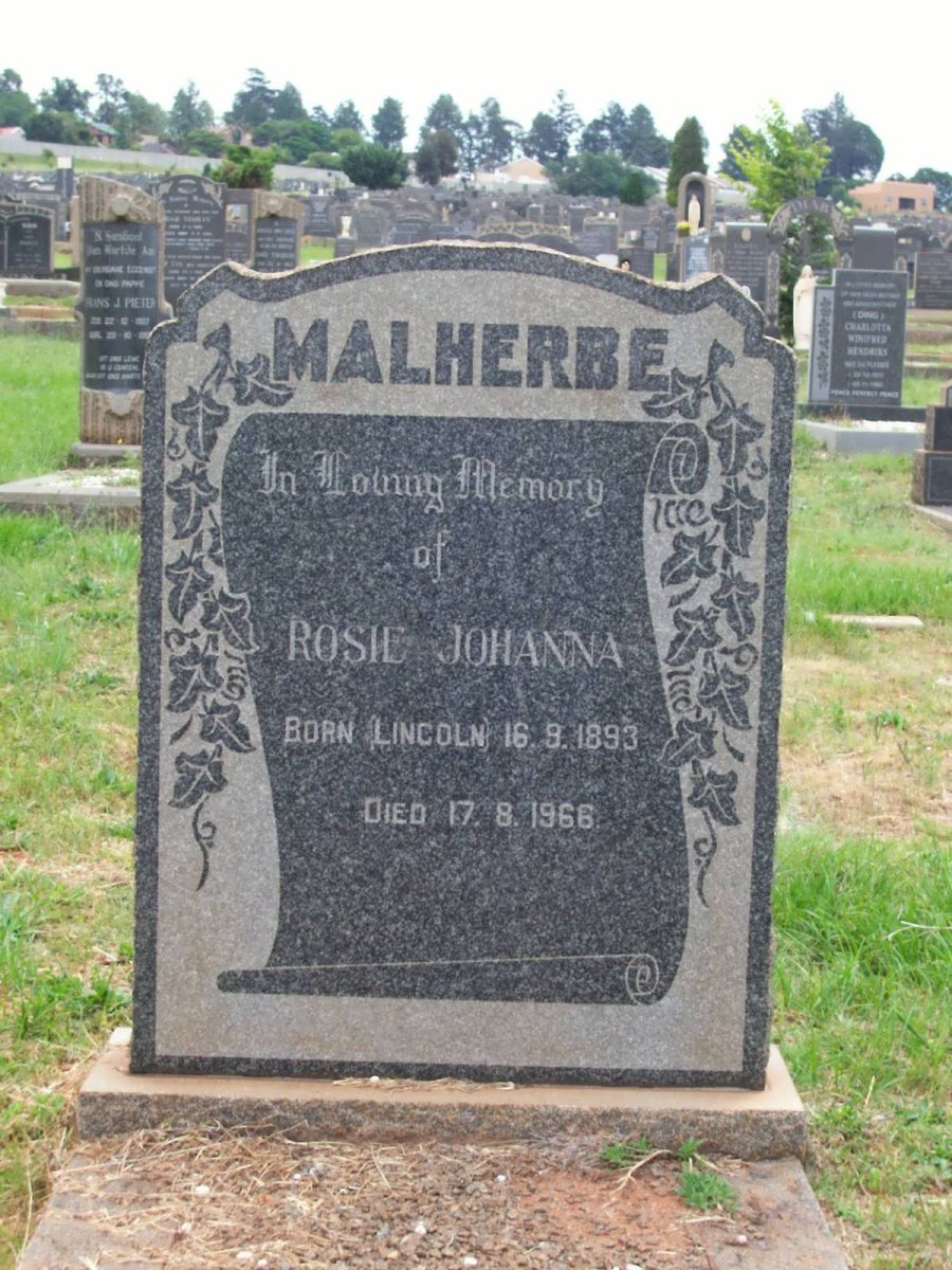 MALHERBE Rosie Johanna nee LINCOLN 1893-1966