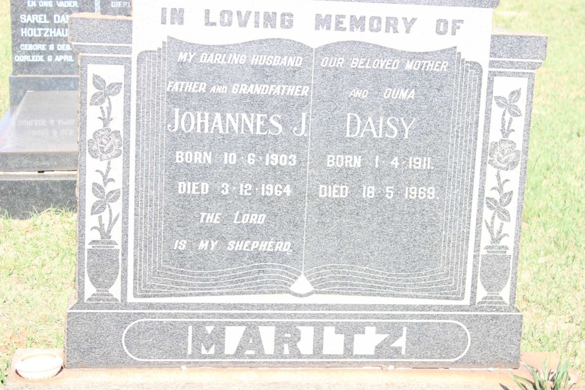 MARITZ Johannes J. 1903-1964 &amp; Daisy 1911-1969