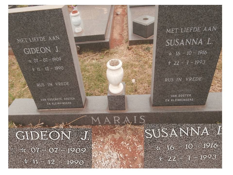 MARAIS Gideon J. 1909-1990 &amp; Susanna L. 1916-1993