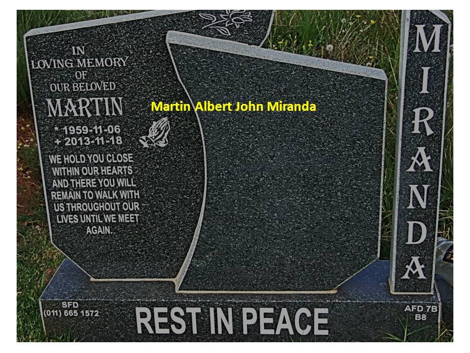 MIRANDA Martin Albert John 1959-2013