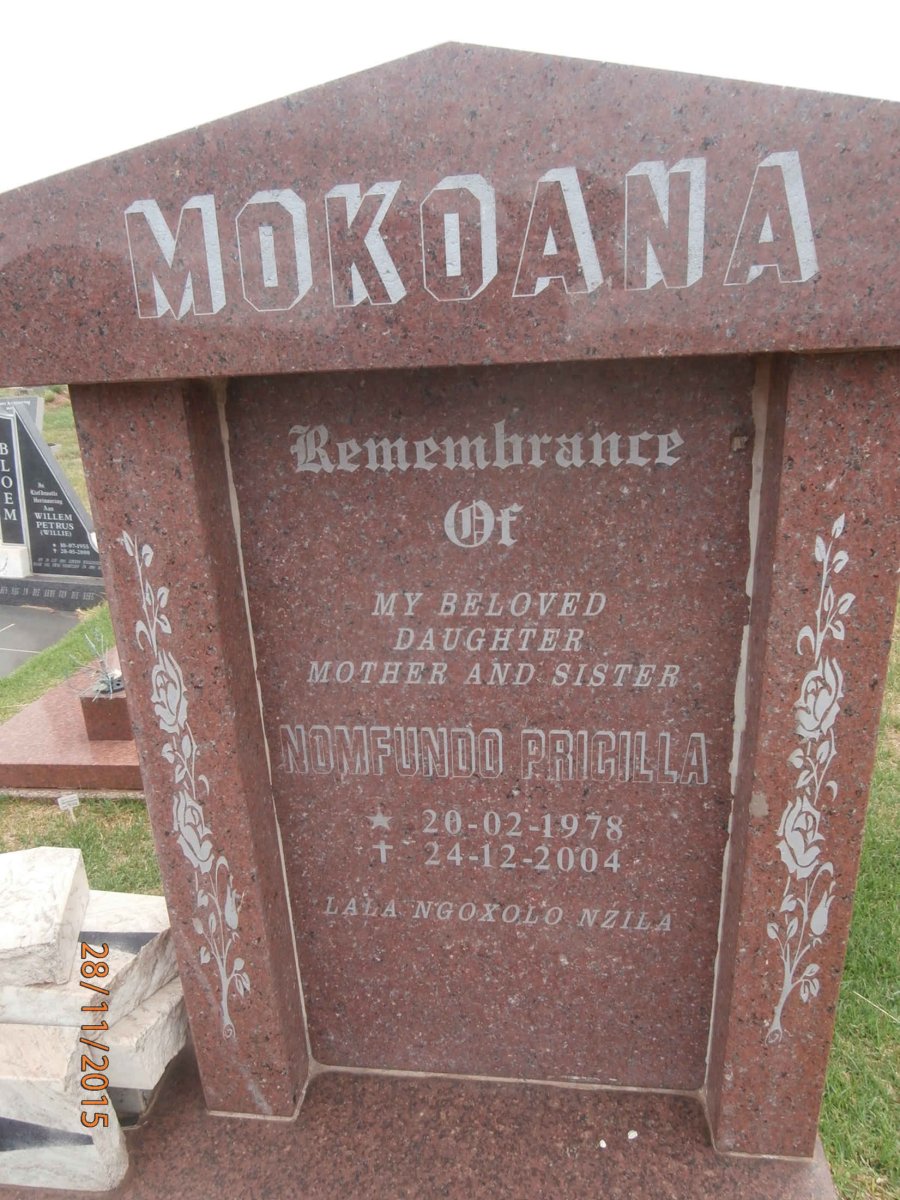MOKOANA Nomfundo Pricilla 1978-2004