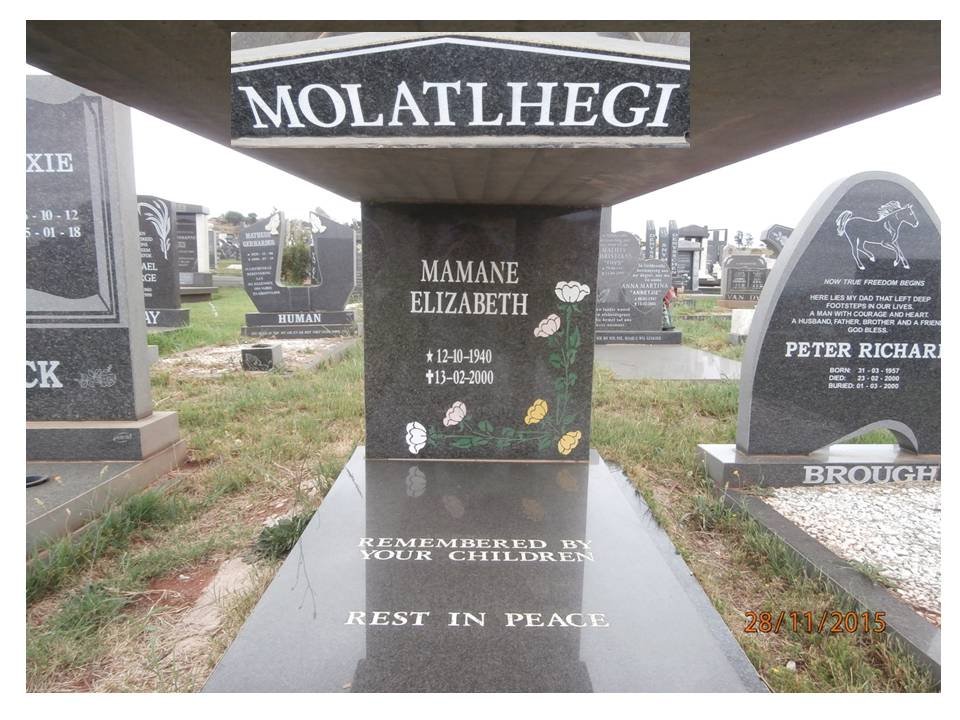 MOLATLHEGI Mamane Elizabeth 1940-2000