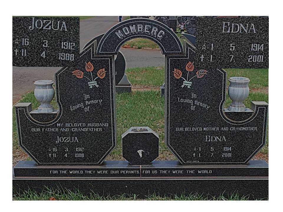 MOMBERG Jozua 1912-1988 &amp; Edna 1914-2001