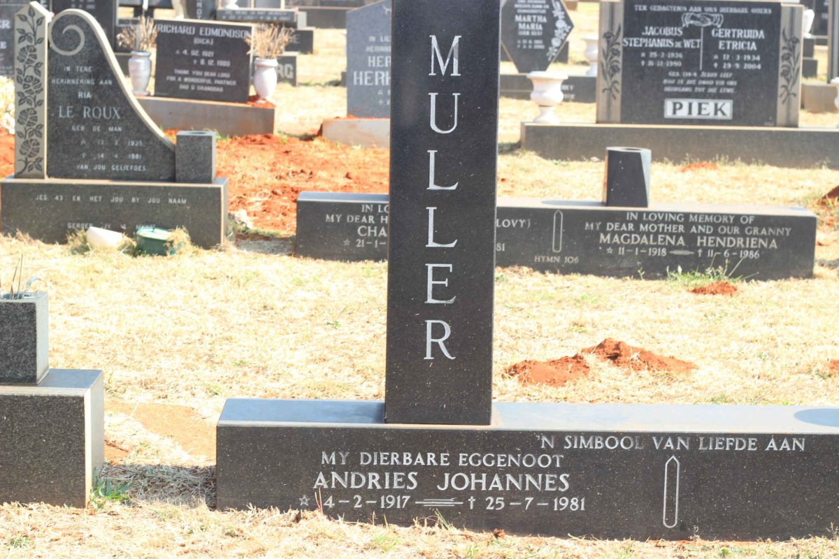 MULLER Andries Johannes 1917-1981