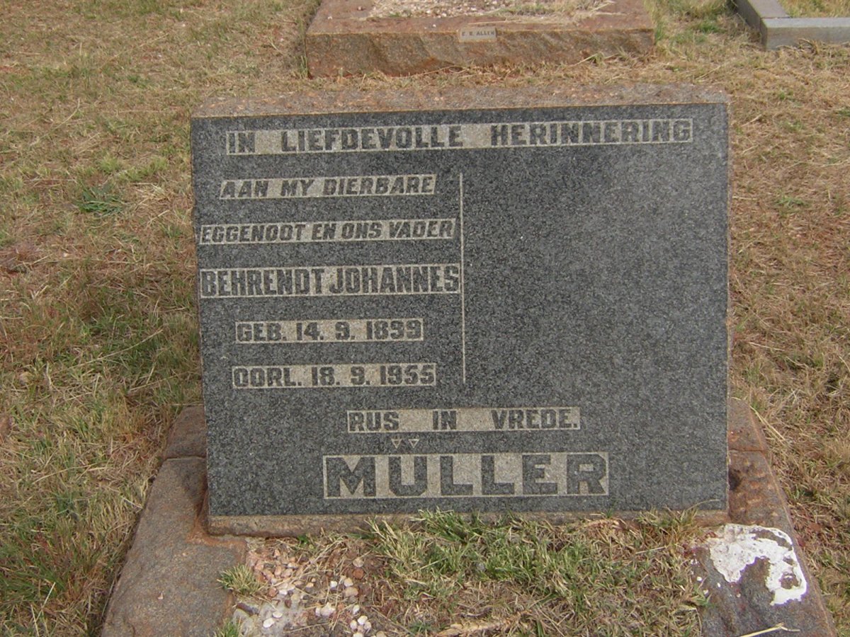 MÜLLER Behrendt Johannes 1899-1955