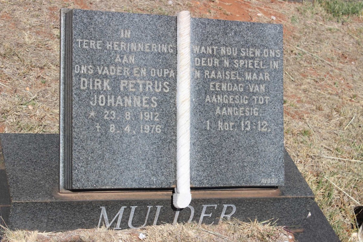 MULDER Dirk Petrus Johannes 1912-1976