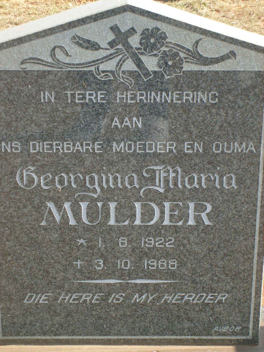 MULDER Georgina Maria 1922-1988