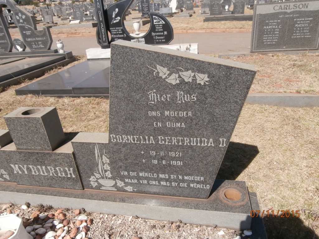 MYBURGH Cornelia Gertruida D. 1921-1991
