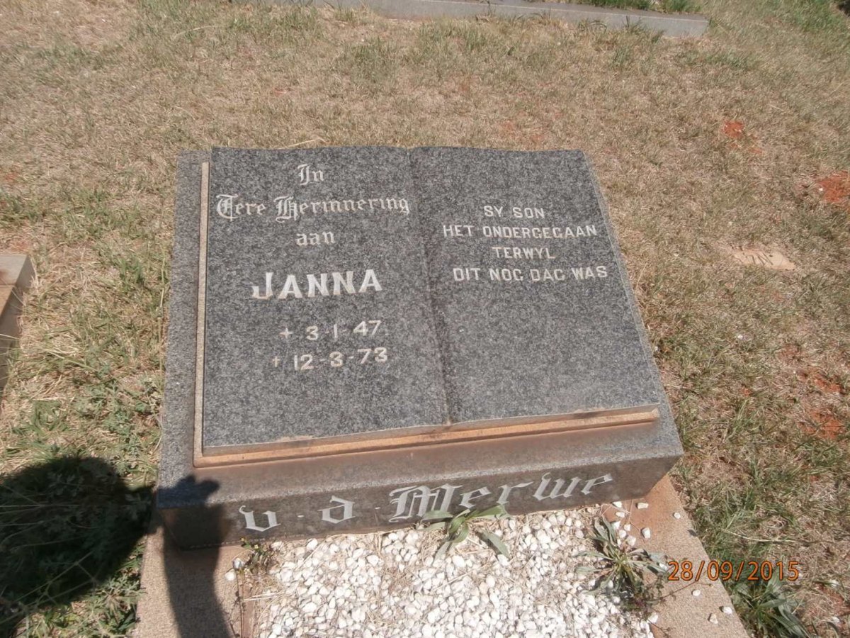 MERWE Janna, v.d. 1947-1973