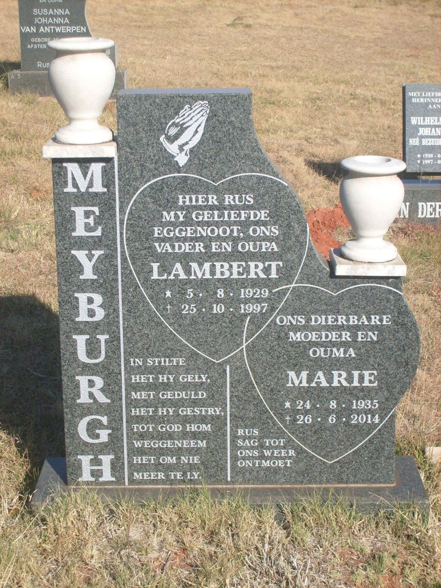 MEYBURGH Lambert 1929-1997 &amp; Maria 1935-2014