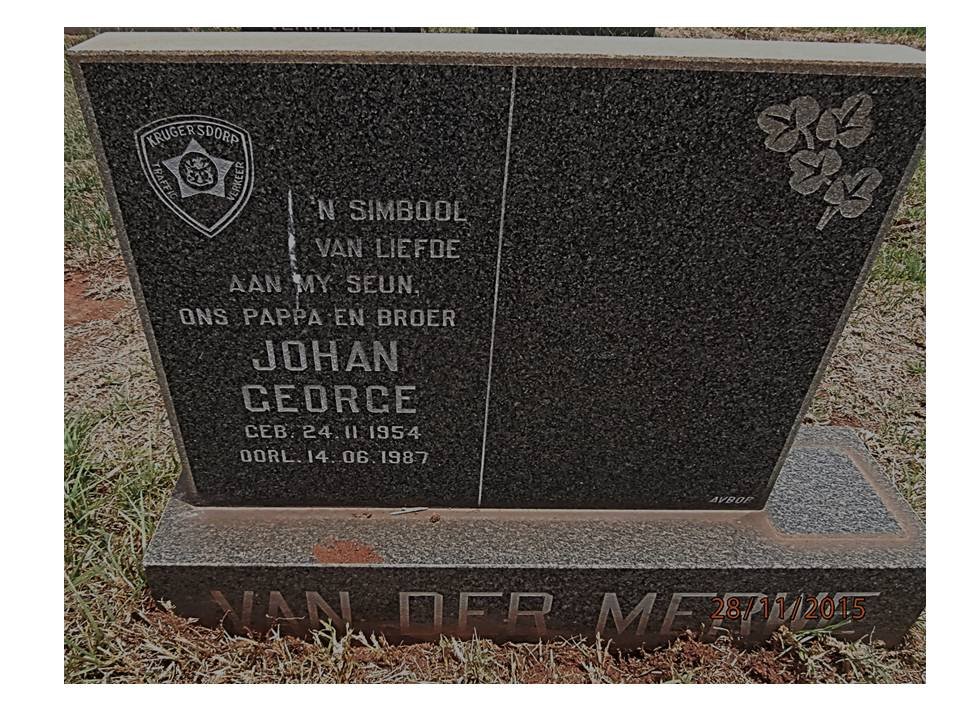 MERWE Johan George, van der 1954-1987