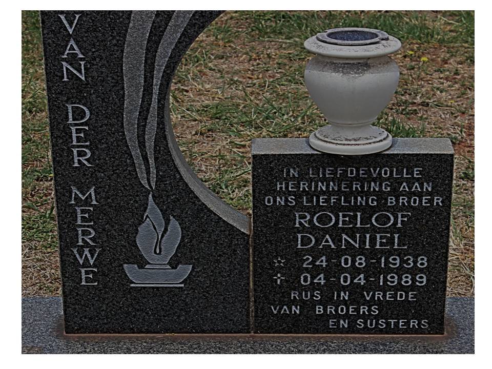 MERWE Roelof Daniel, van der 1938-1989