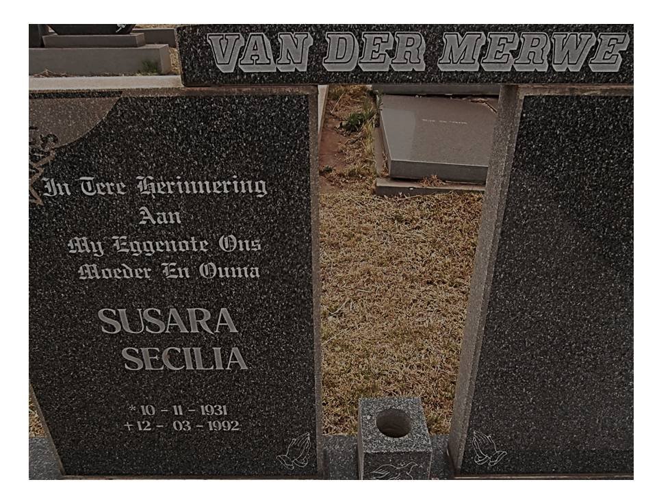 MERWE Susara Secilia, van der 1931-1992