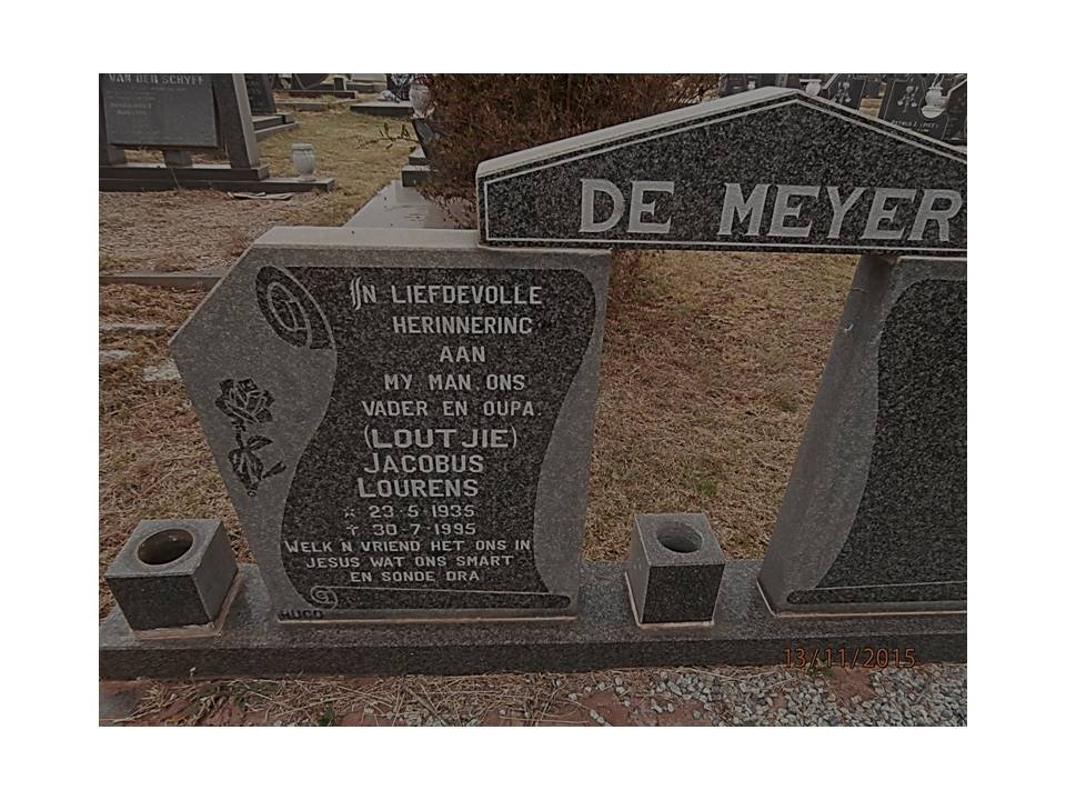 MEYER Jacobus Lourens, de 1935-1995
