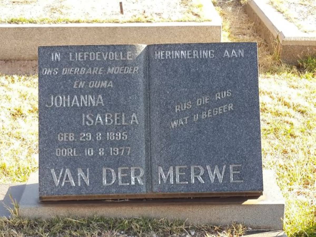 MERWE Johanna Isabela, van der 1895-1977