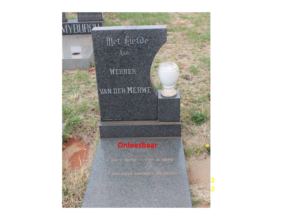 MERWE Werner, van der 1975-1976