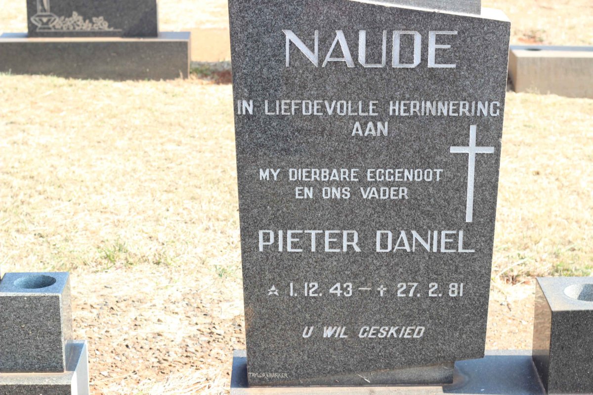 NAUDE Pieter Daniel 1943-1981