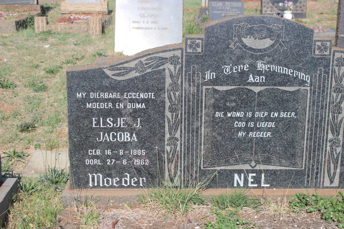NEL Jan 1881-1973 &amp;  Elsje J. Jacoba 1885-1962