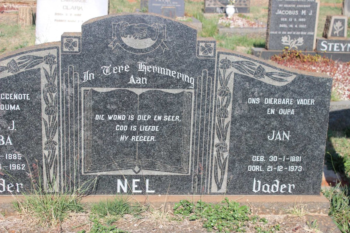 NEL Jan 1881-1973 &amp;  Elsje J. Jacoba 1885-1962