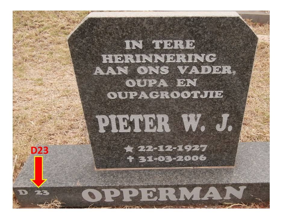 OPPERMAN Pieter W.J. 1927-2006