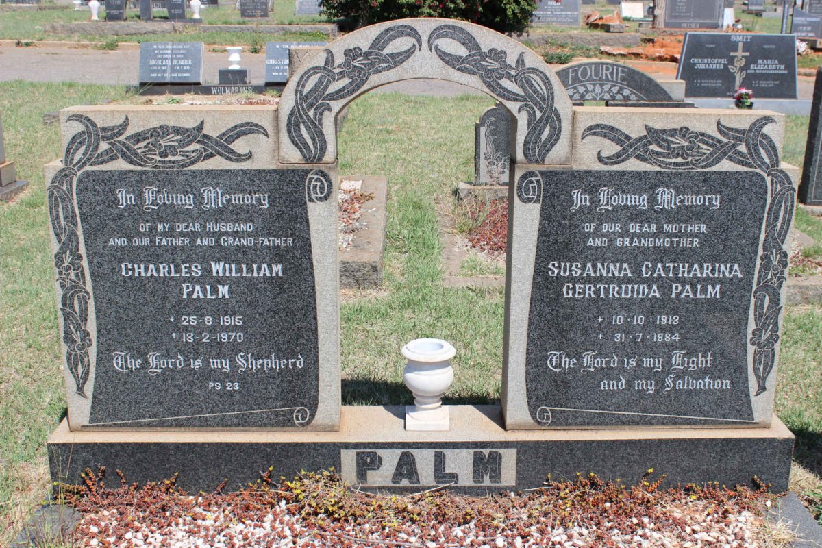 PALM Charles William 1915-1970 &amp; Susanna Catharina Gertuida 1913-1984