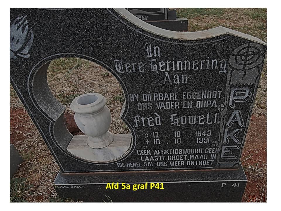 PAKE Fred Howell 1943-1991
