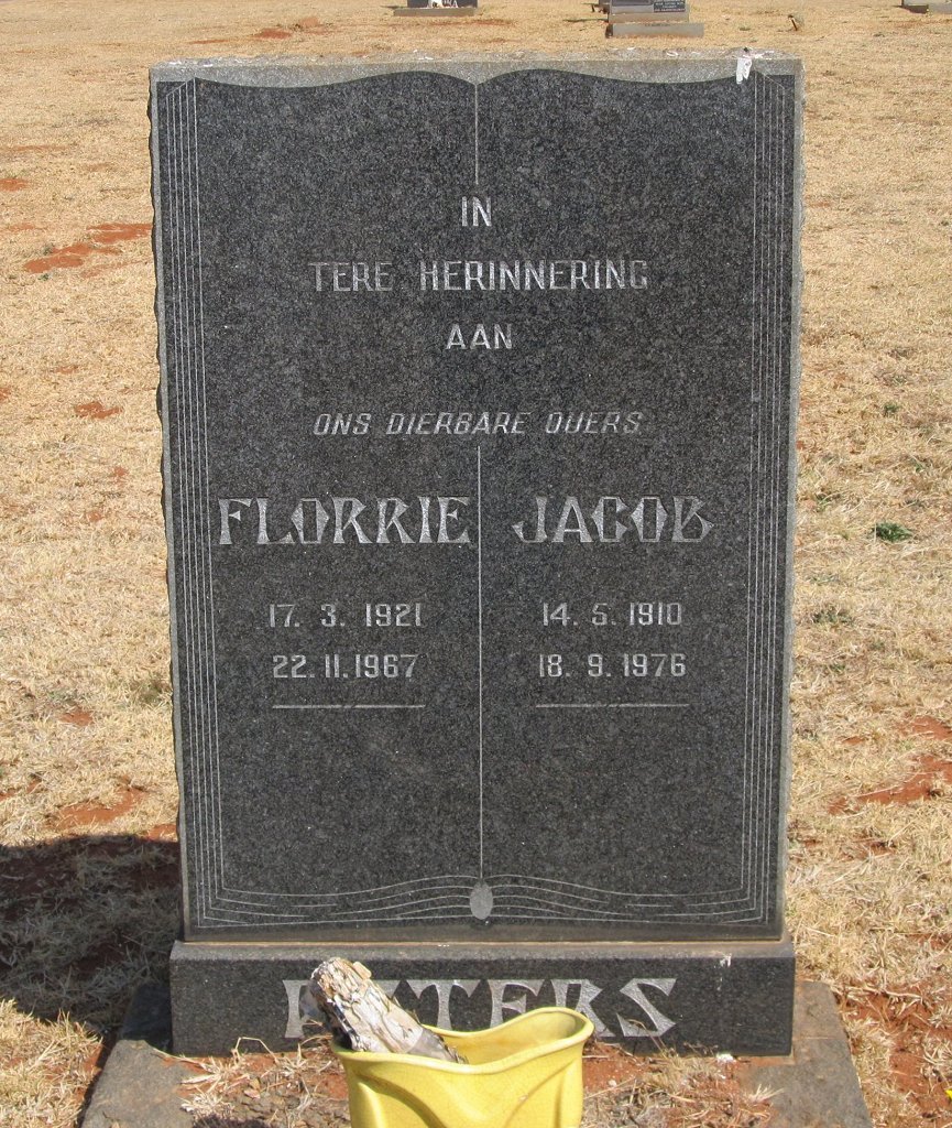 PETERS Jacob 1910-1976 &amp; Florrie 1921-1967