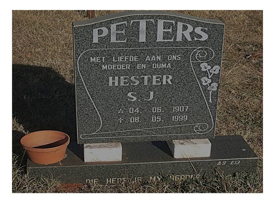 PETERS Hester S.J. 1907-1999
