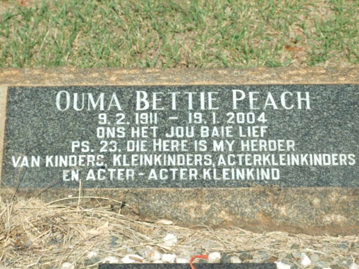 PEACH Bettie 1911-2004